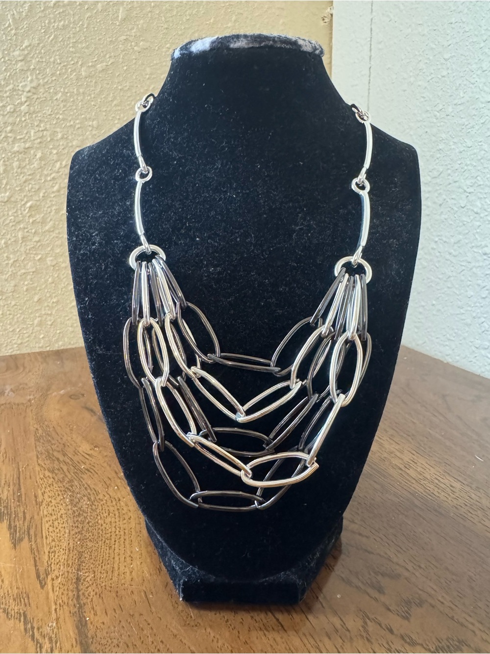 Premier Designs Silver Multi-Link Bib Necklace